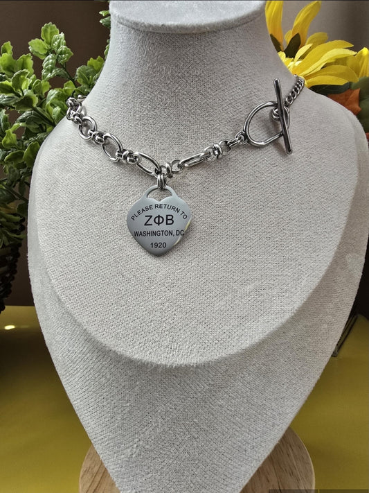 Tiffany Inspired Zeta Phi Beta Sorority Necklaces Available In Silver