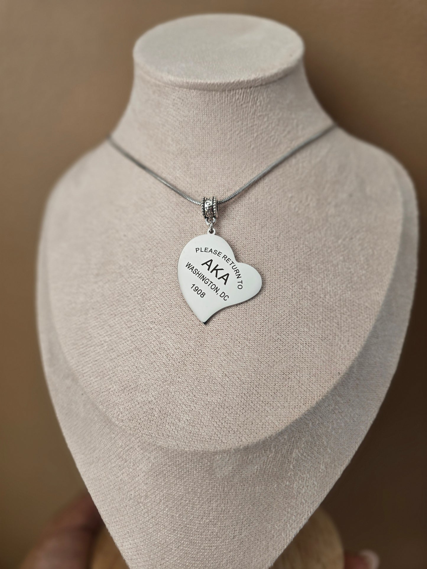 Tiff Inspired Large Charm Sorority Necklace - 1908 Necklace - AKA Sorority Jewelry