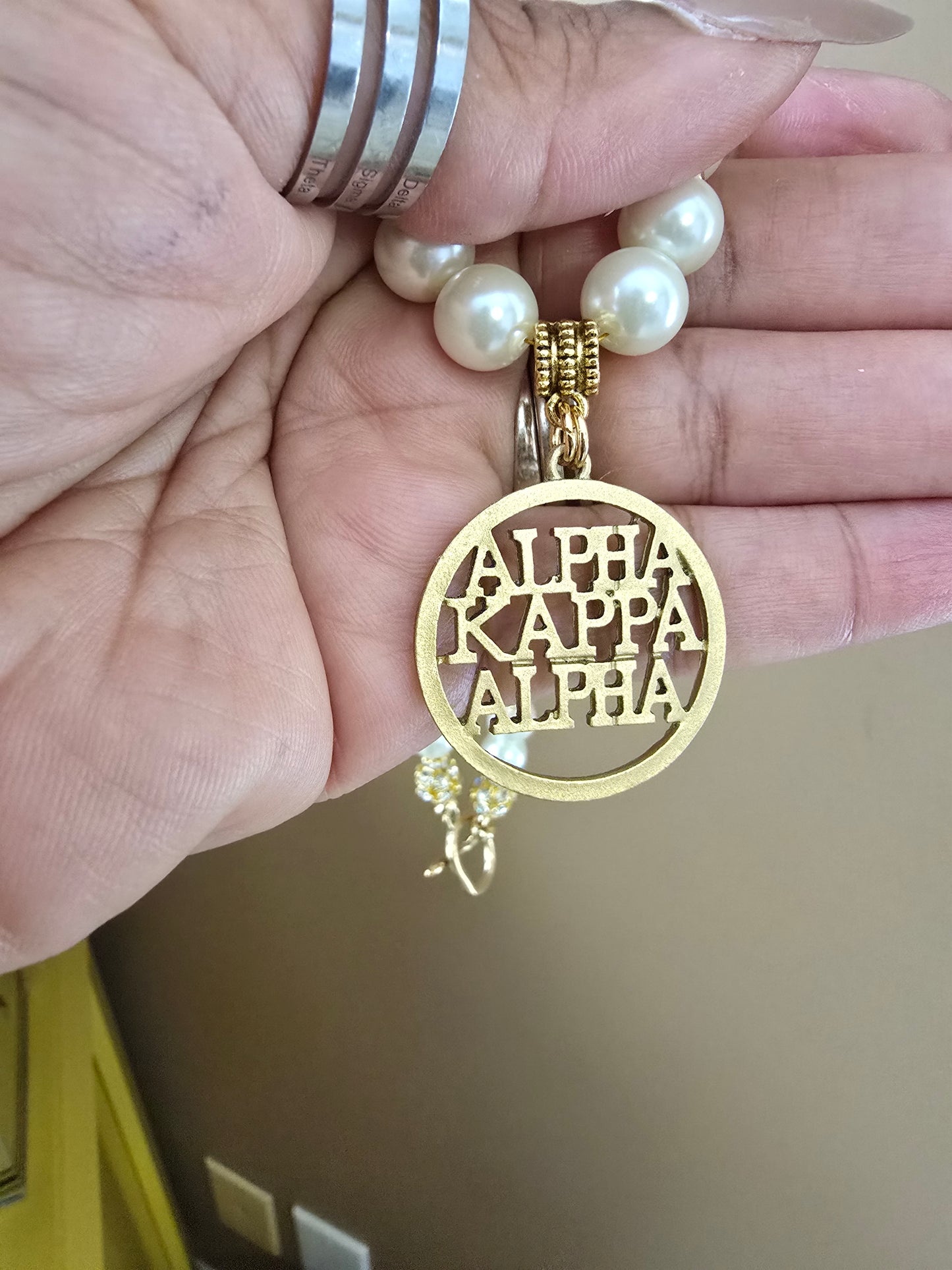 Alpha Kappa Alpha Pearl Sorority Necklaces Available in Silver