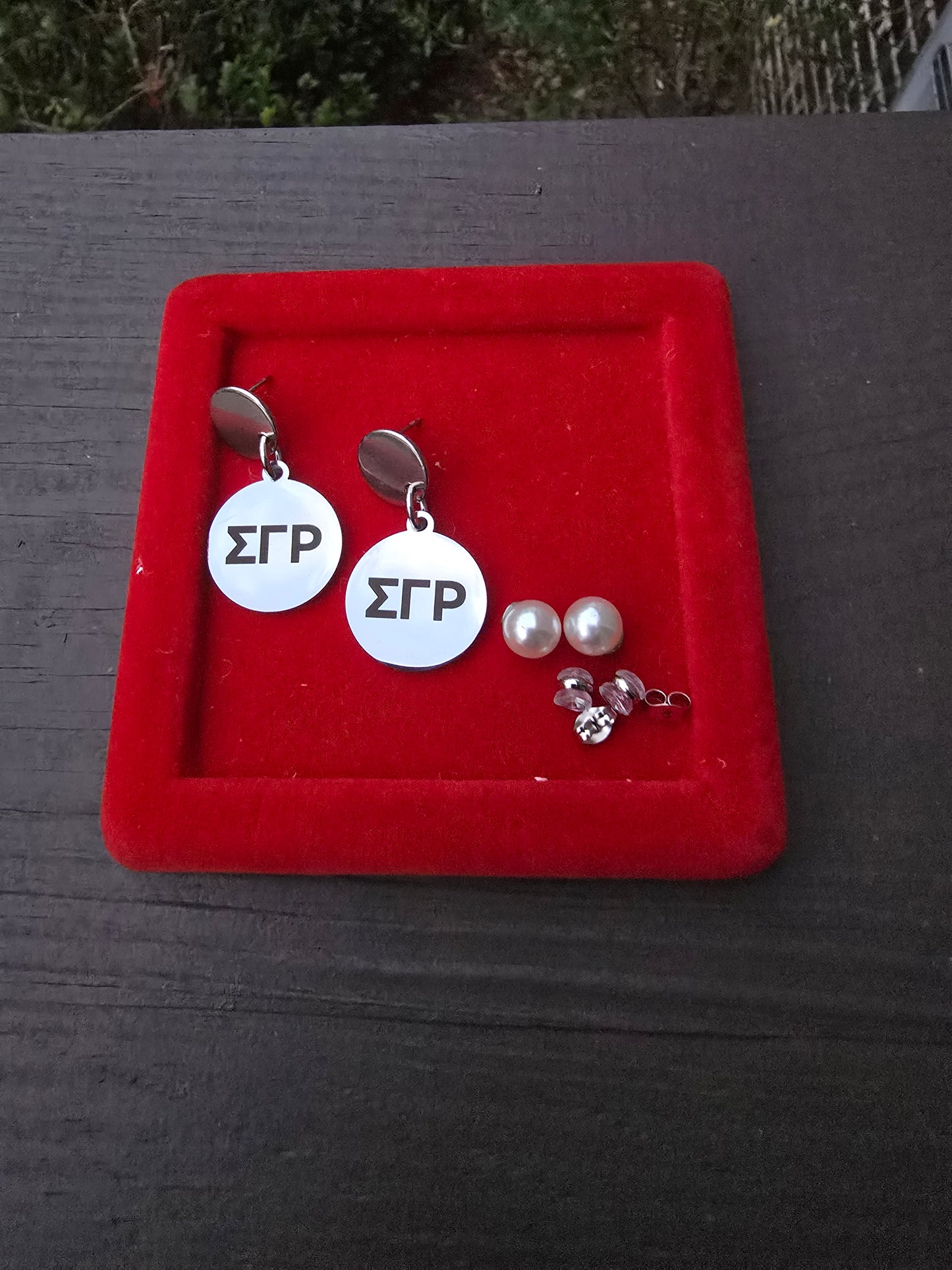 SGRho Dangle Earrings - Sigma Gamma Rho Earrings - Sigma Gamma Rho Jewelry - Sorority Jewelry