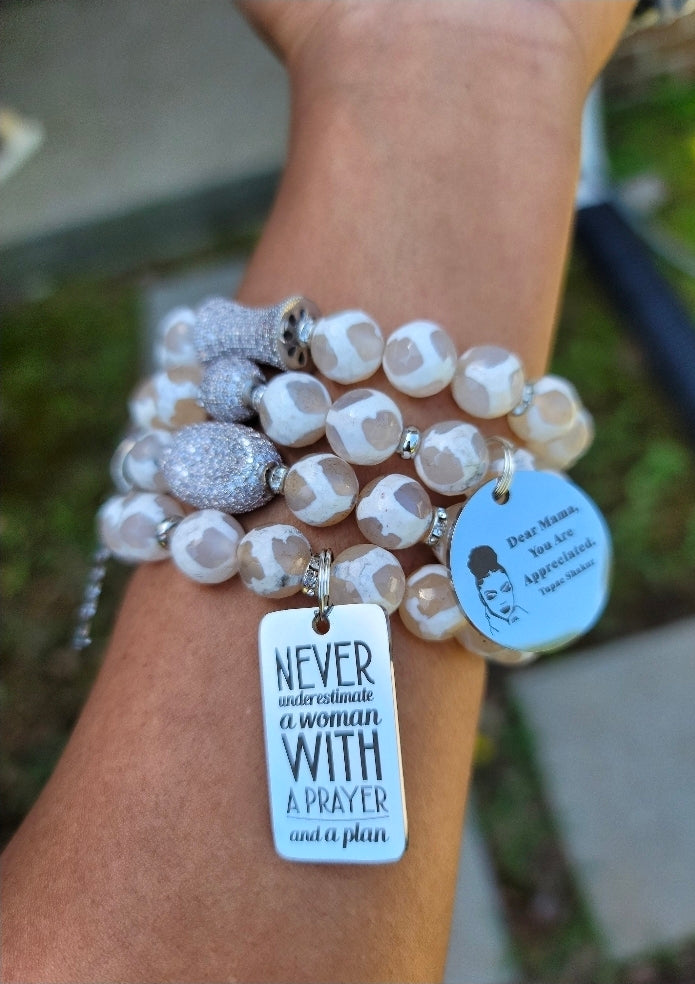 Mama tribute bracelet - Mother's Day Gift - Dear Mama - Mama themed Stack bracelet set - Custom Fit