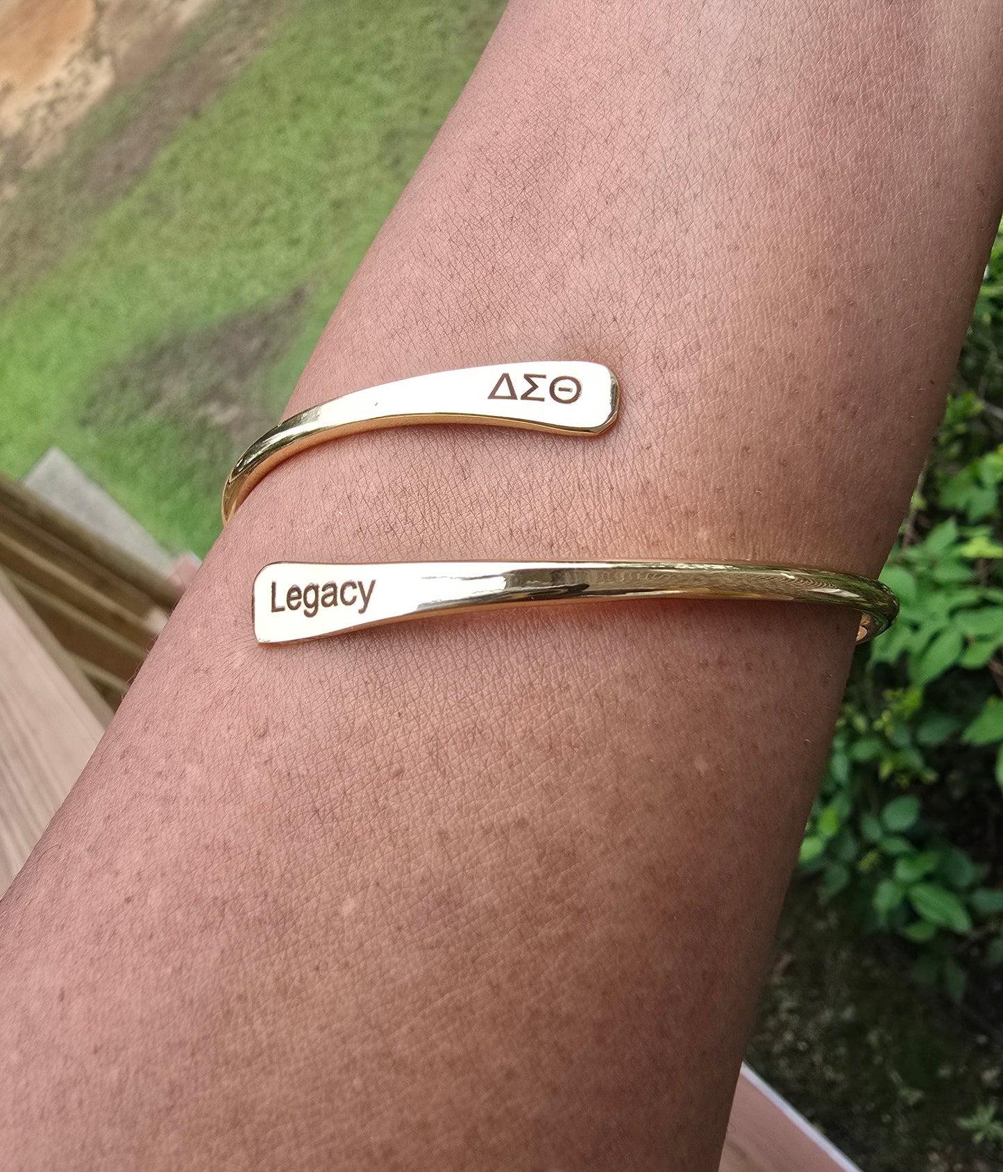 Delta Adjustable Sorority Cuff Bracelet Available In Gold and Silver