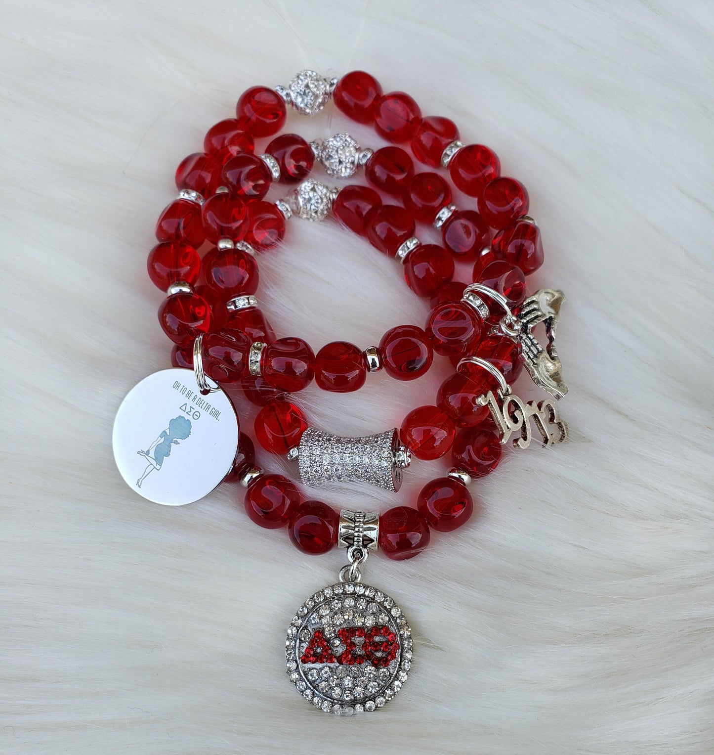 Crimsom & Cream Sorority Bracelet