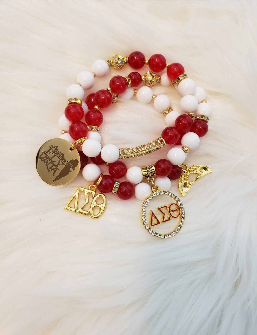 Custom Crimsom & Cream Sorority Bracelet