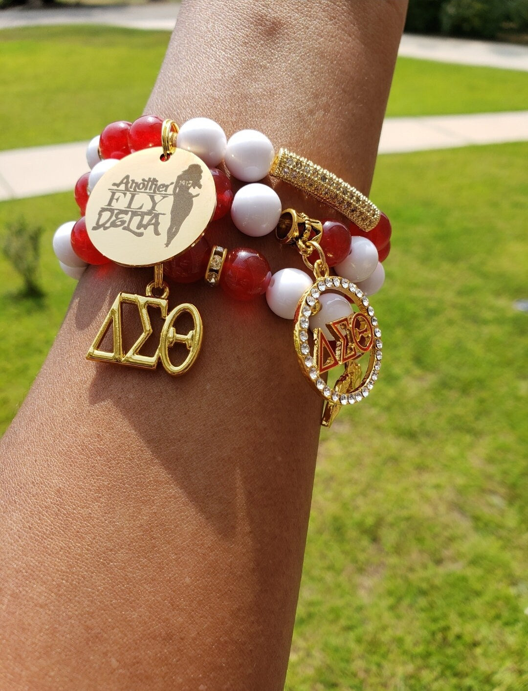 Custom Crimsom & Cream Sorority Bracelet