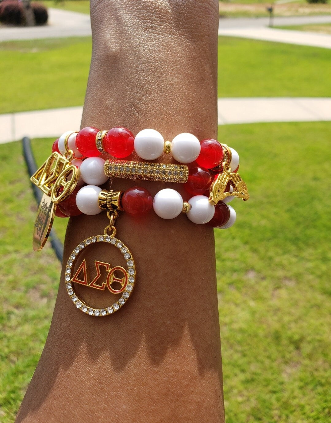 Custom Crimsom & Cream Sorority Bracelet