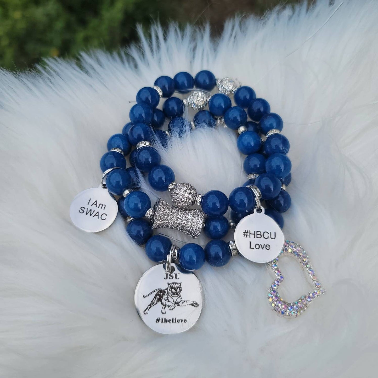 Custom Fit Jackson State University HBCU Stack Bracelet Set