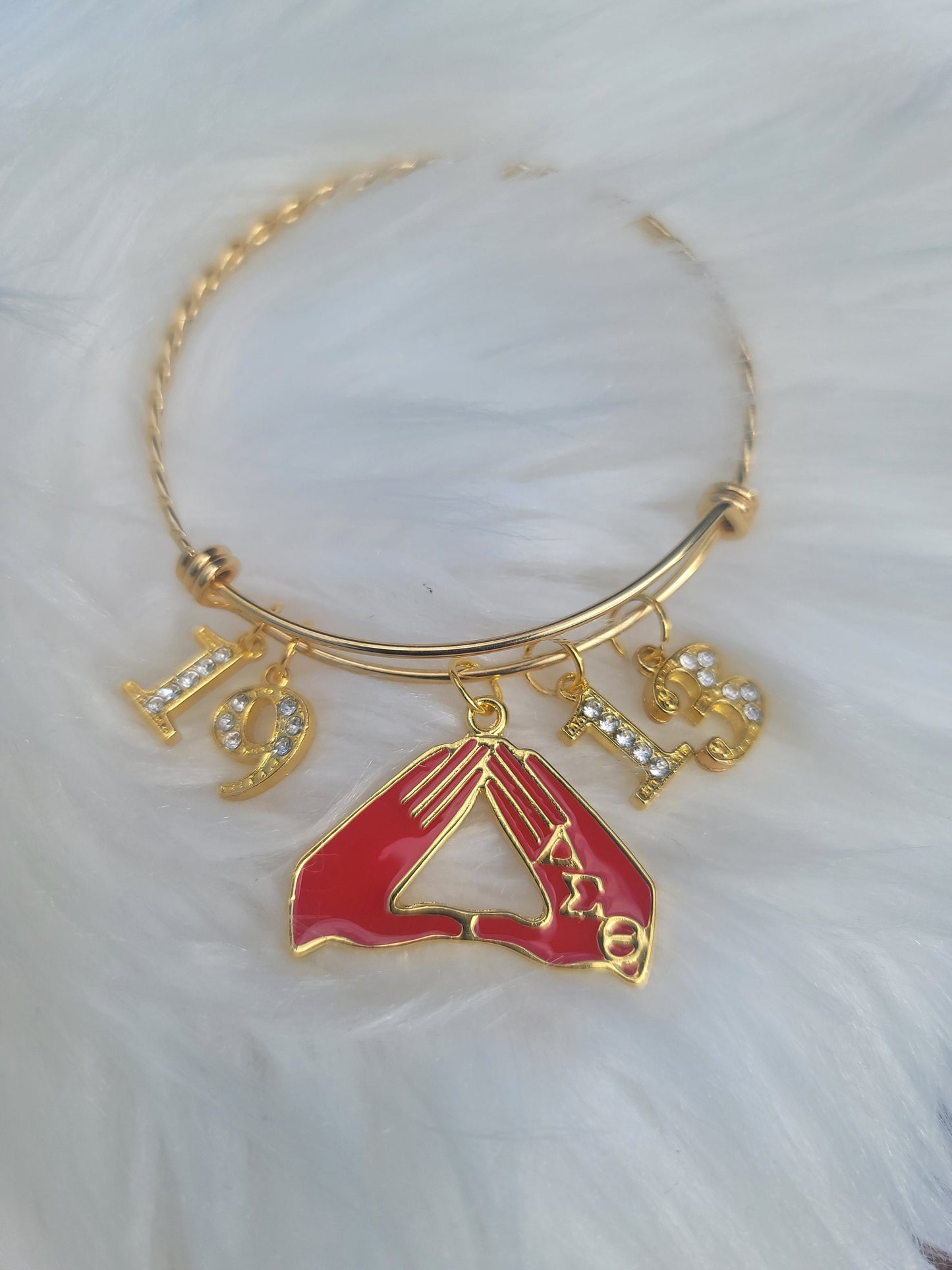 Delta Expandable Sorority Bracelet Available In Gold and Silver