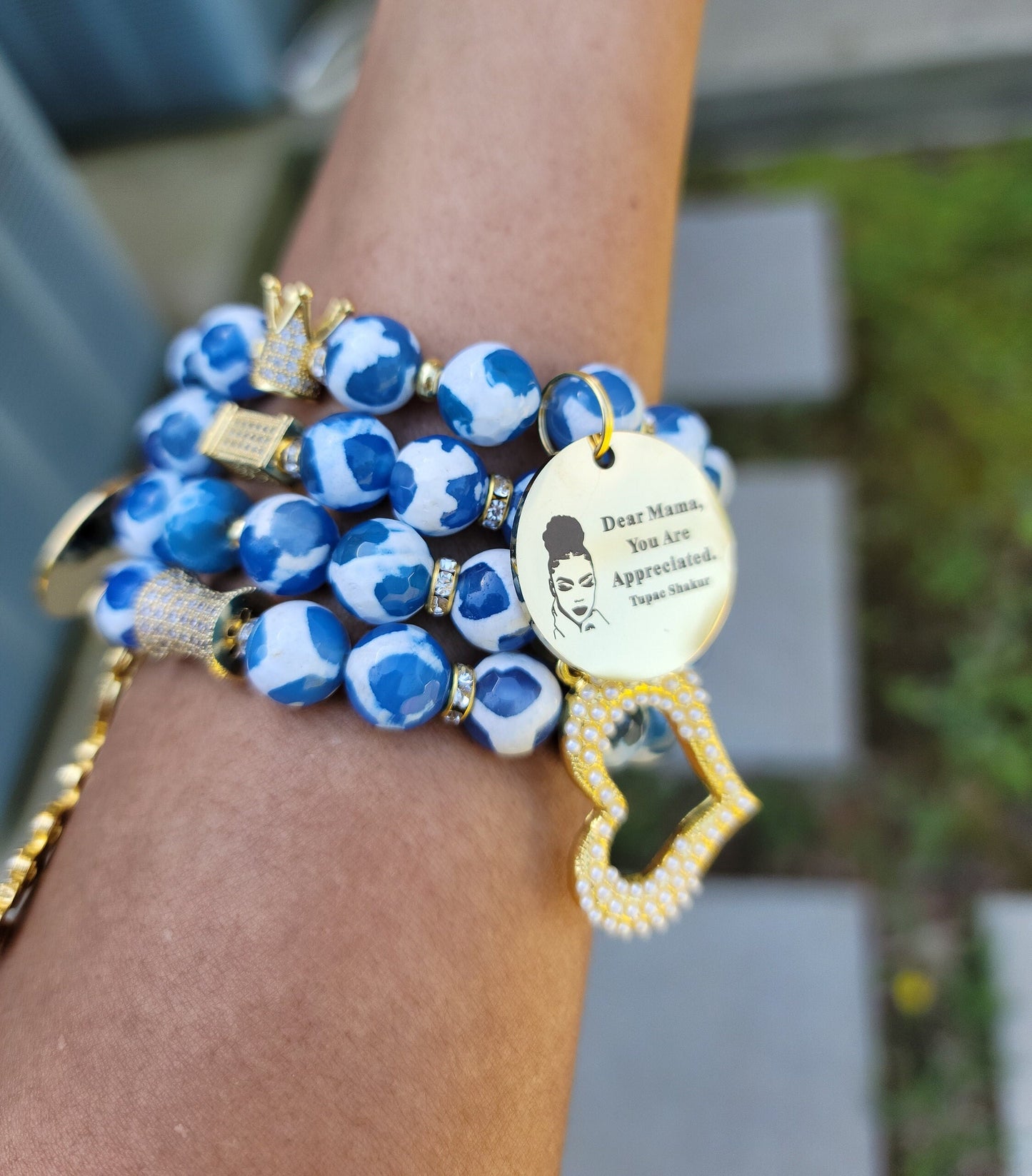 Mama/Mother Themed Stack Custom Fit Bracelet Set (charms may be changed)