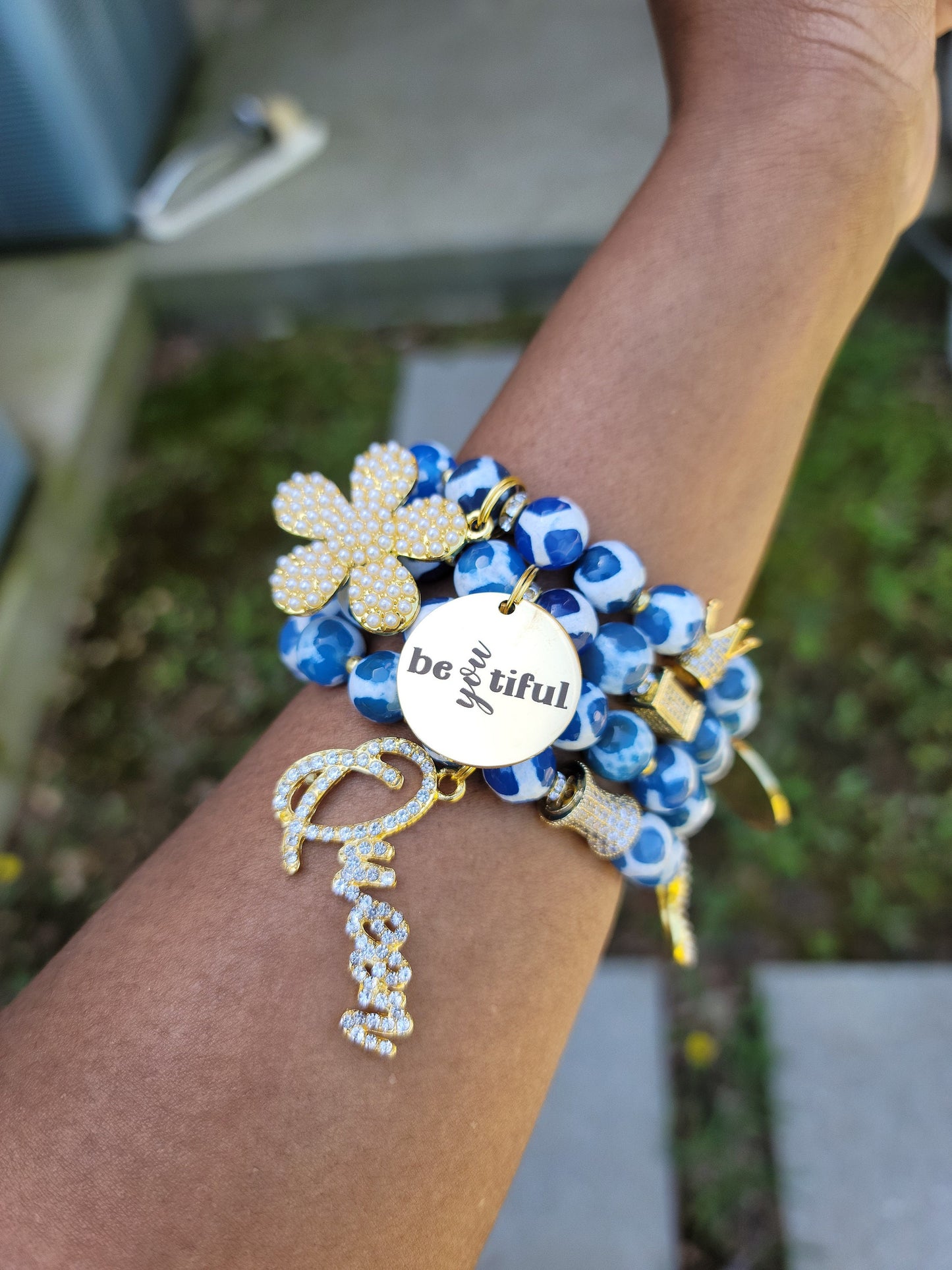 Mama/Mother Themed Stack Custom Fit Bracelet Set (charms may be changed)