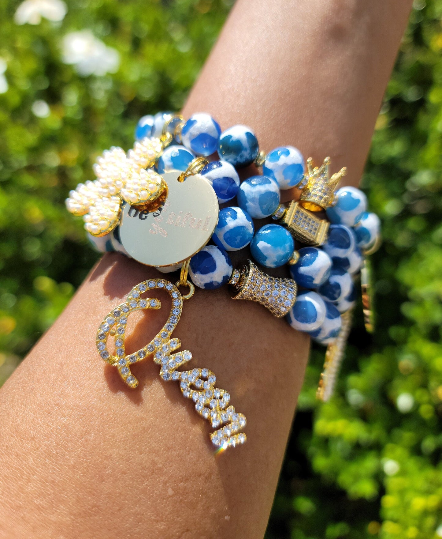 Mama/Mother Themed Stack Custom Fit Bracelet Set (charms may be changed)