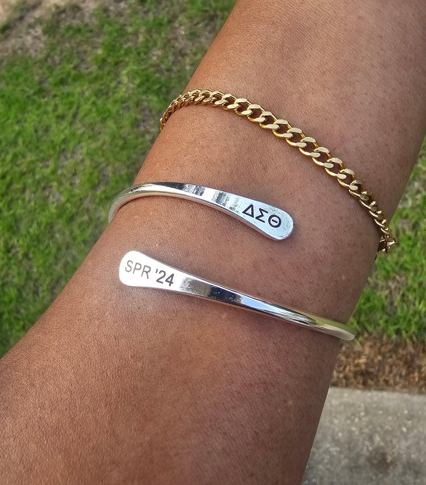 Delta Spring 2024 Adjustable Cuff Bracelet - HBCU Bracelet Delta Sigma Theta Bracelet - DST - Spring 2024 - Sorority Jewelry