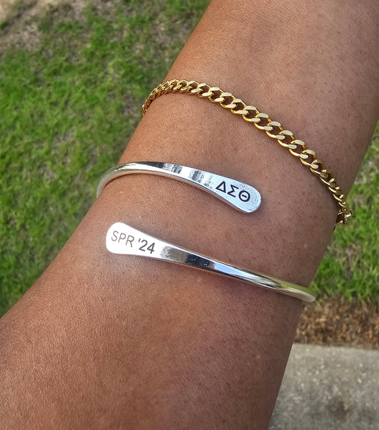 Delta Spring 2024 Adjustable Cuff Bracelet - HBCU Bracelet Delta Sigma Theta Bracelet - DST - Spring 2024 - Sorority Jewelry