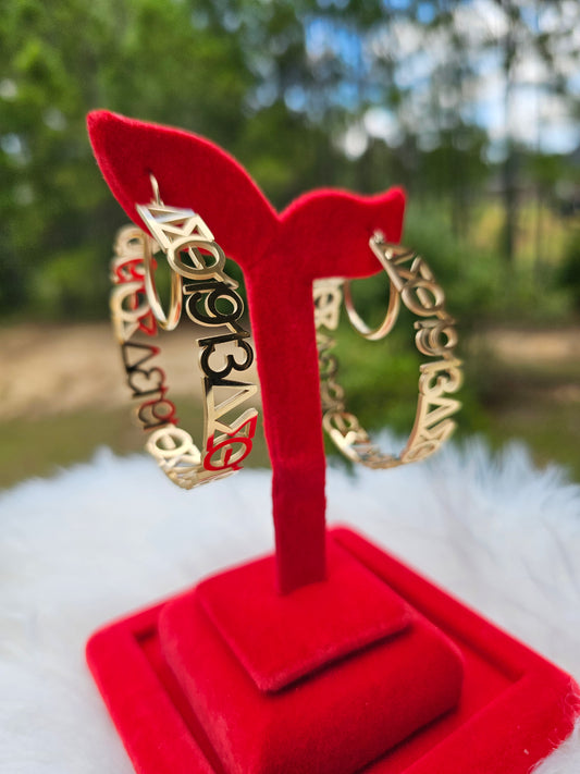 Delta Sigma Theta Greek Letter 1913 Sorority Earrings