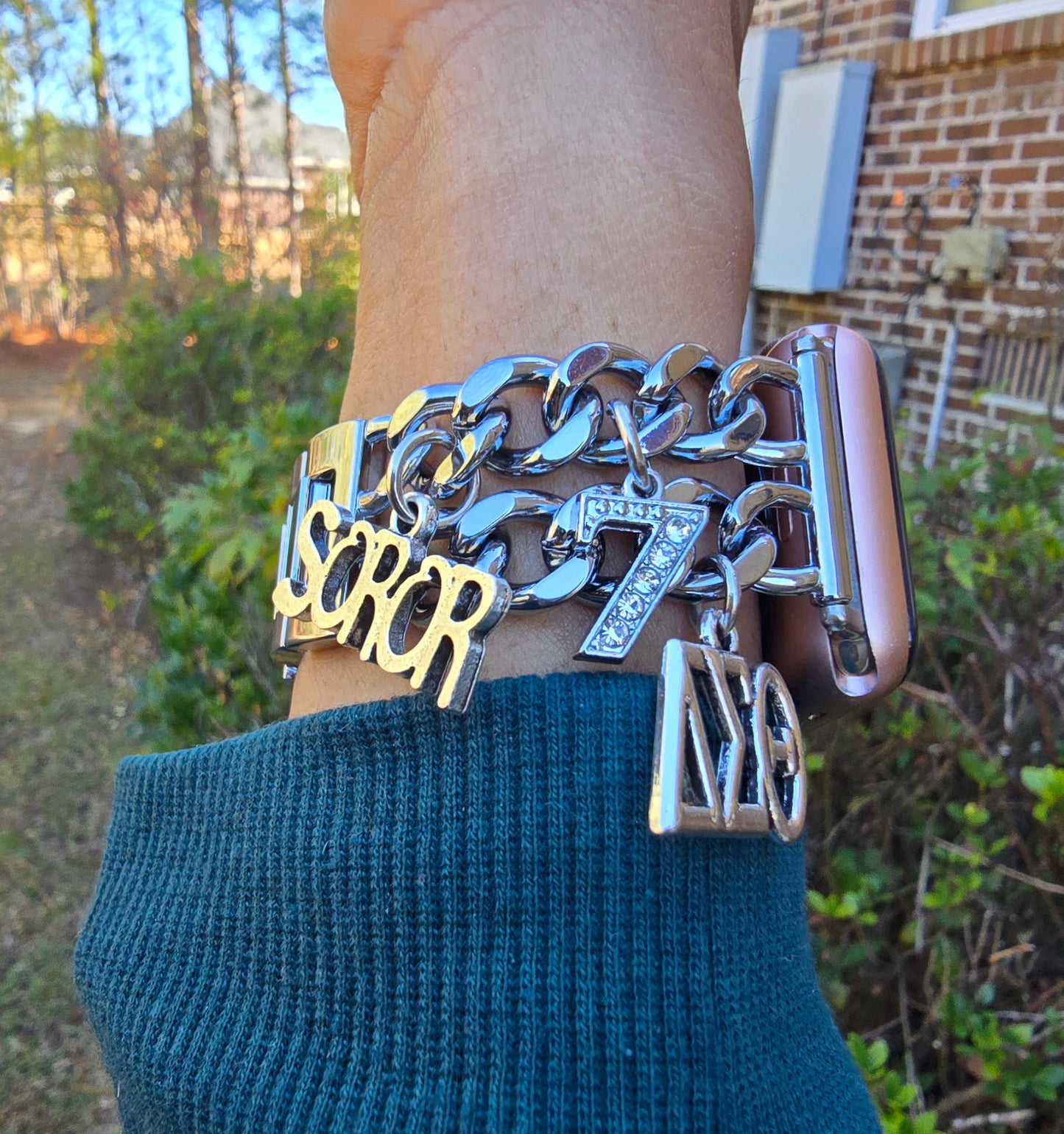 Delta Sigma Theta Apple Link Custom Fit Watch Band (Please message shop with line number if you would like added to design)