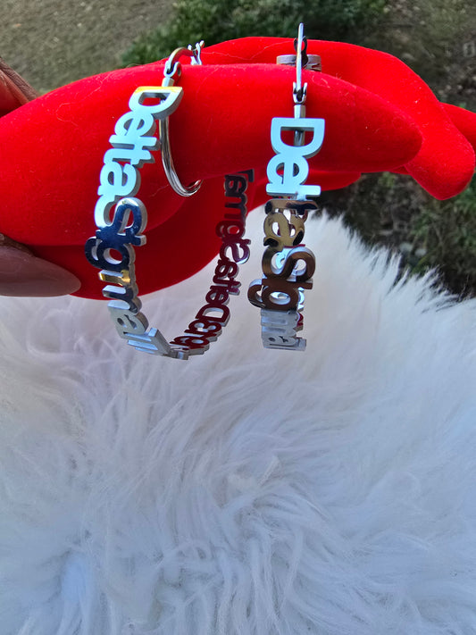 Delta Sigma Theta Script 1913 Sorority Earrings