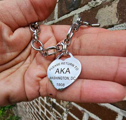 Tiffany Inspired Alpha Kappa Alpha Sorority Necklaces Available In Silver
