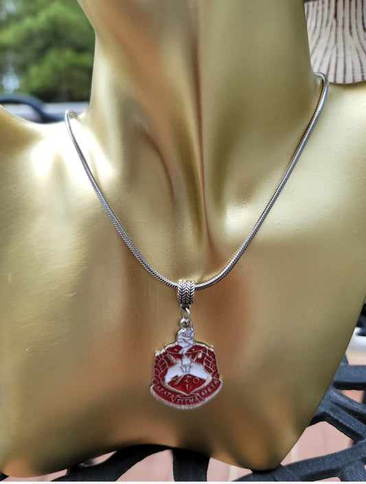 Delta Sigma Theta Crest Sorority Necklace Available in Silver and Gold