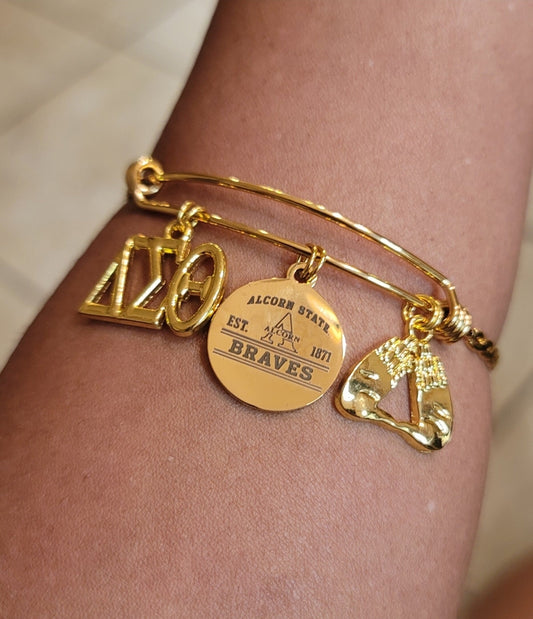 Alcorn University Delta Sigma Theta Bracelet Available In Gold and Silver