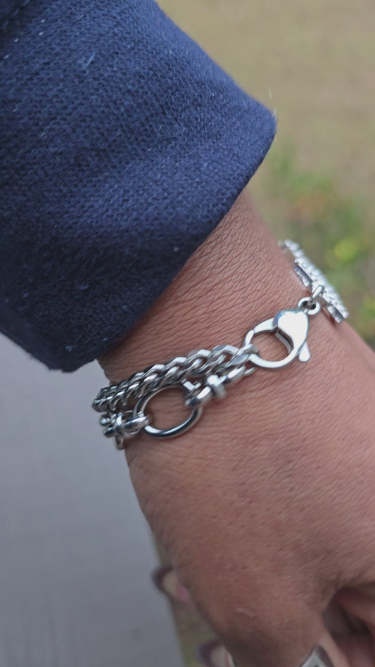 Delta Sigma Theta Greek Letter Chunky Link Sorority Bracelet