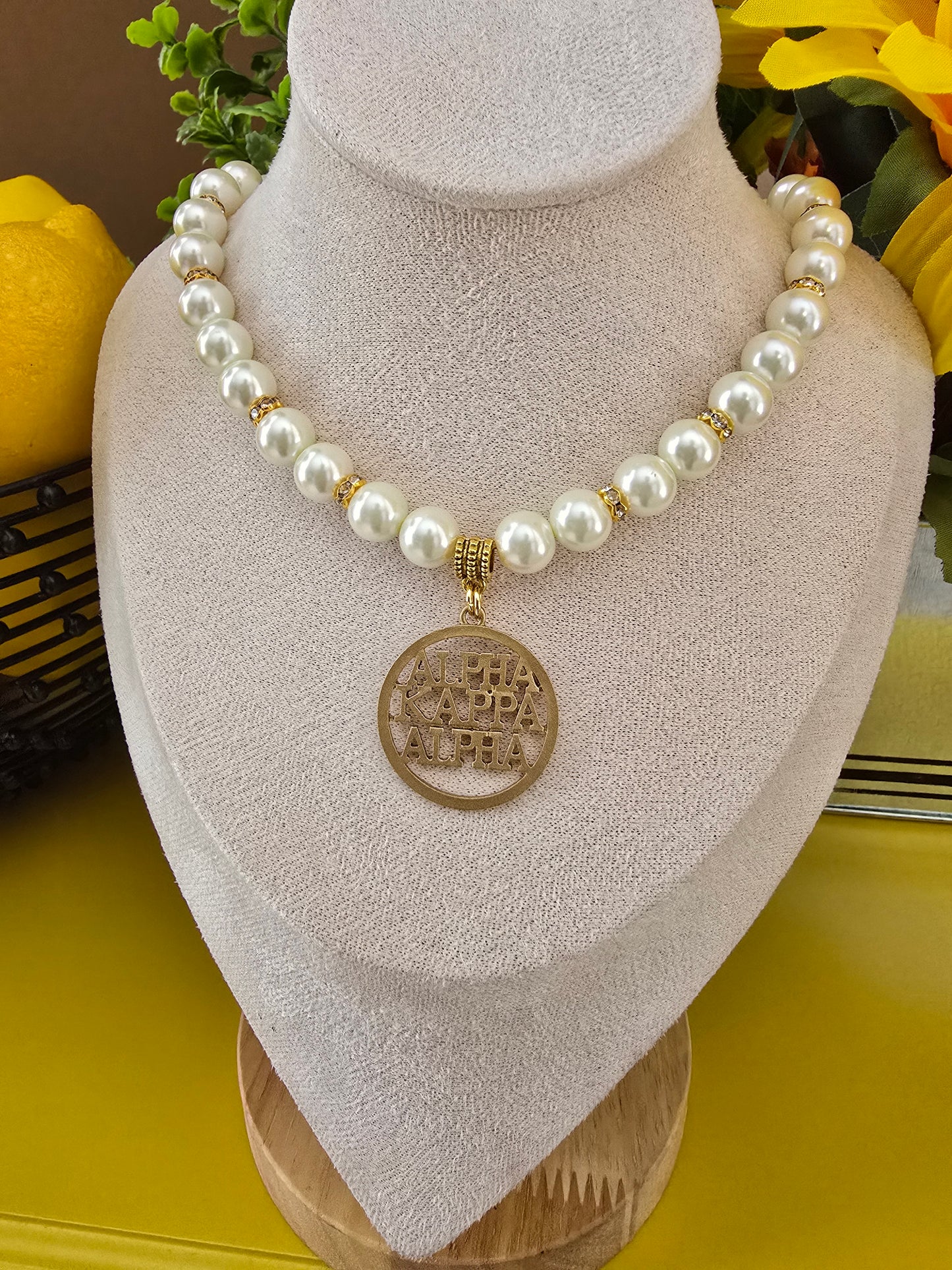 Alpha Kappa Alpha Pearl Sorority Necklaces Available in Silver