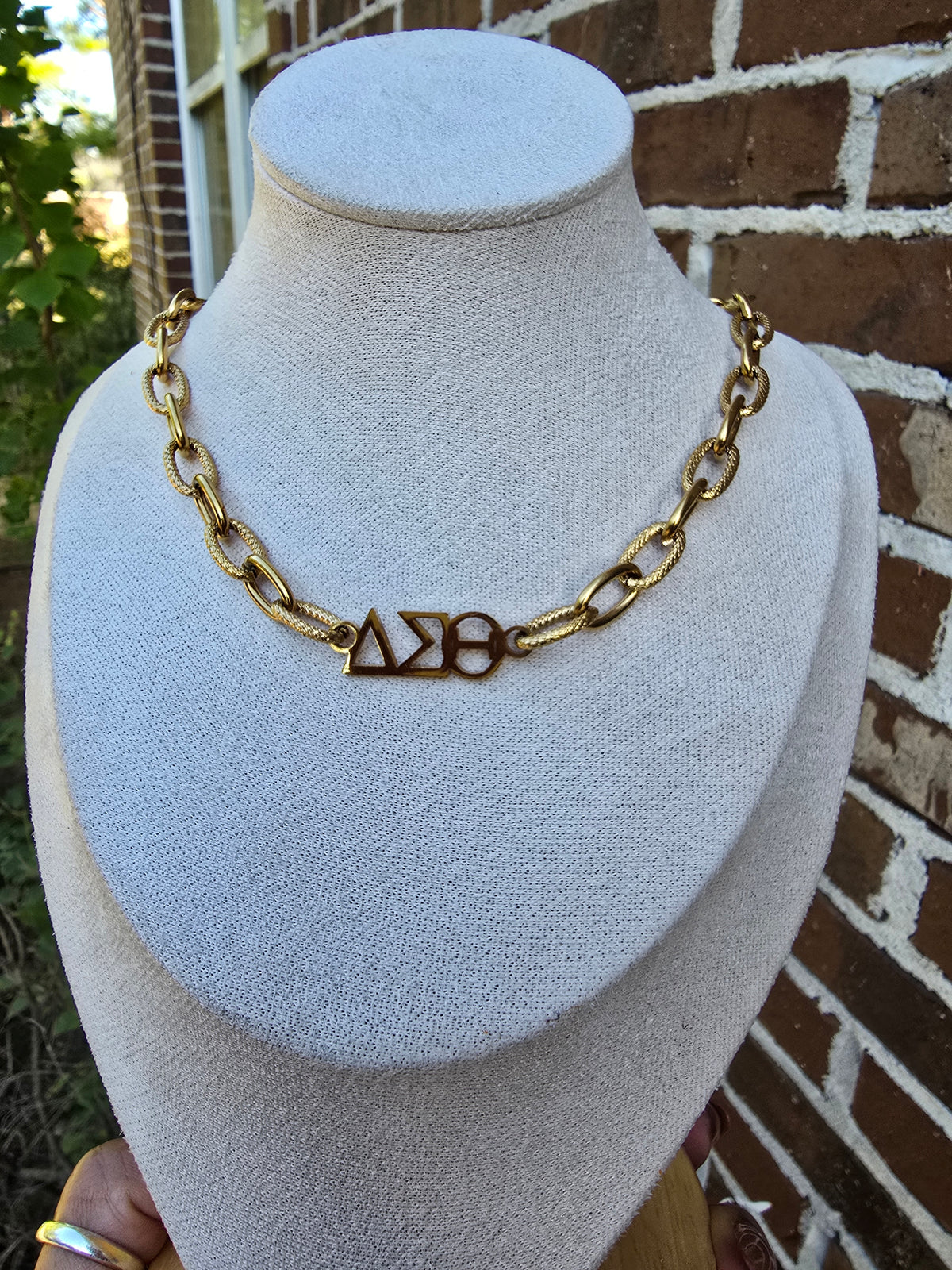 Delta Sigma Theta Greek Letter Chunky Link Sorority Necklace