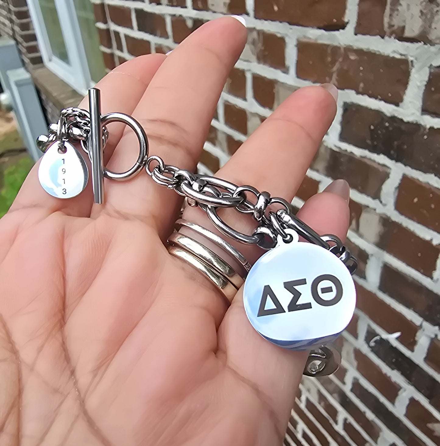 Delta Sigma Theta Sorority Bracelet Available In Gold & Silver