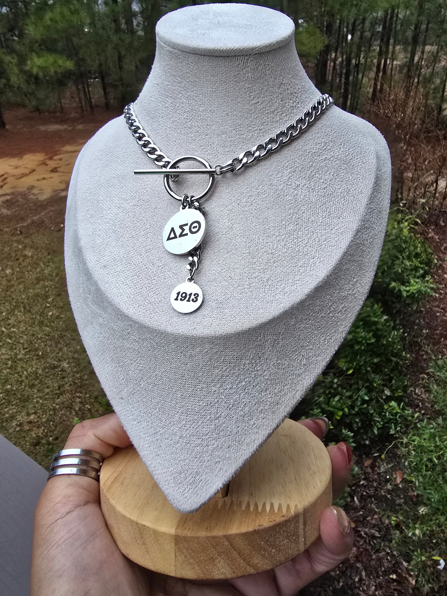 Delta Sigma Theta Sorority Mixed Metal Necklaces - Mixed Metal Sorority Necklace - Delta Sigma Theta Jewelry