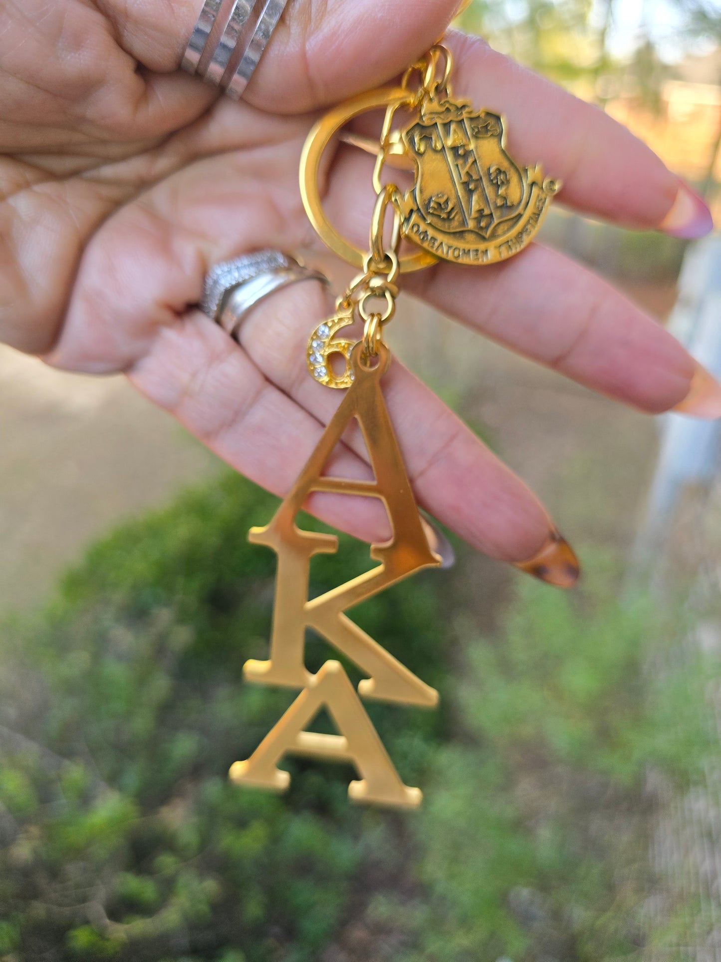 Large AKA Handbag Charm/Key Ring -  AKA Purse Charm - Sorority Charm/Key Ring - AKA Purse Charm/Key Ring