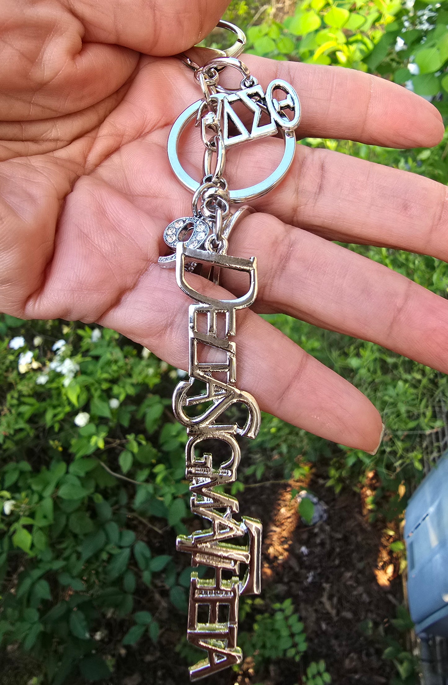 DST Handbag Charm/Key Ring - Gold Delta Sigma Theta Purse Charm - Sorority Charm/Key Ring - DST Purse Charm/Key Ring - Sorority Purse Charm/Key Ring - 1913 Purse Charm/ Key Ring