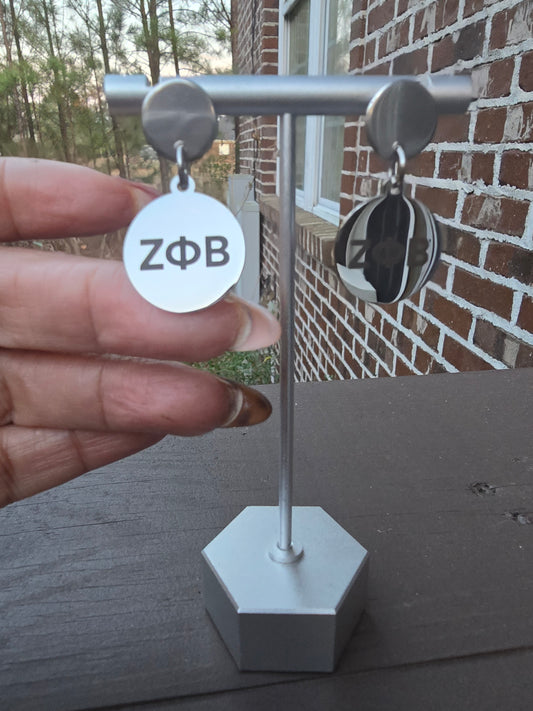 Zeta Phi Beta Dangling Earrings - Z Phi B Earrings - Zeta Phi Beta earrings - Sorority Jewelry - Jewelry - FREE SHIPPING