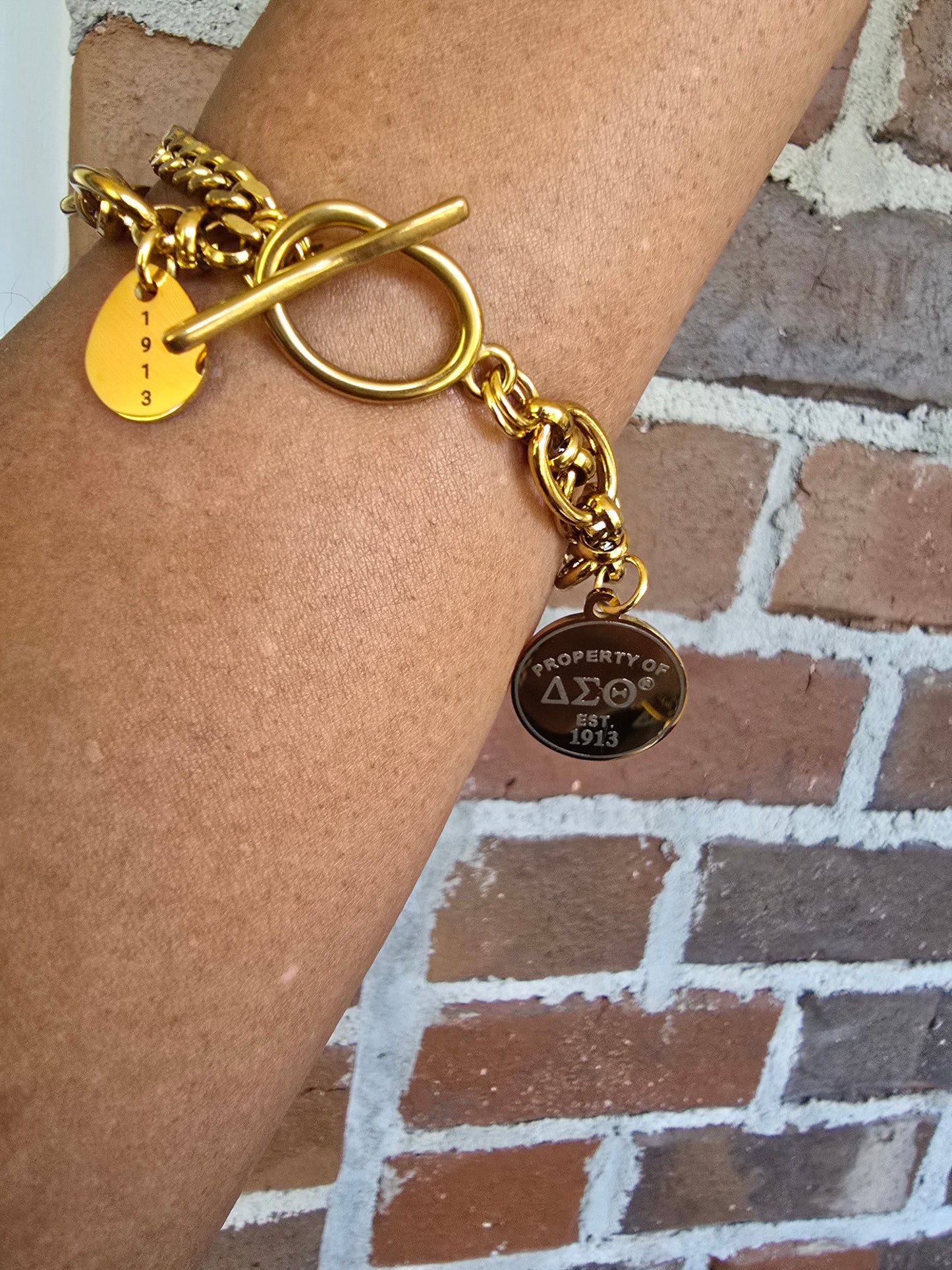 Property of Delta Sigma Theta Sorority Bracelet Available In Gold & Silver