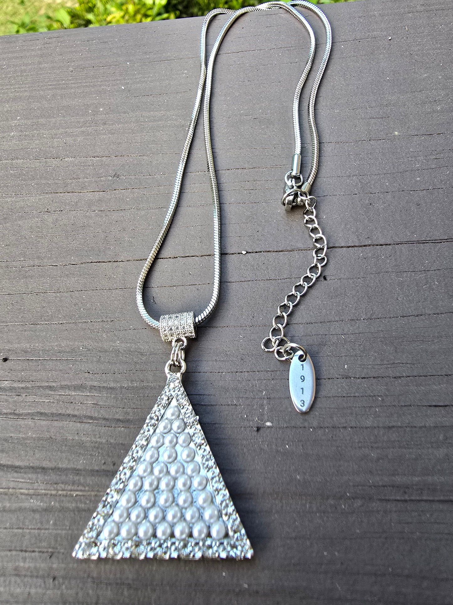Delta Sigma Theta Sorority Pyramid Necklace