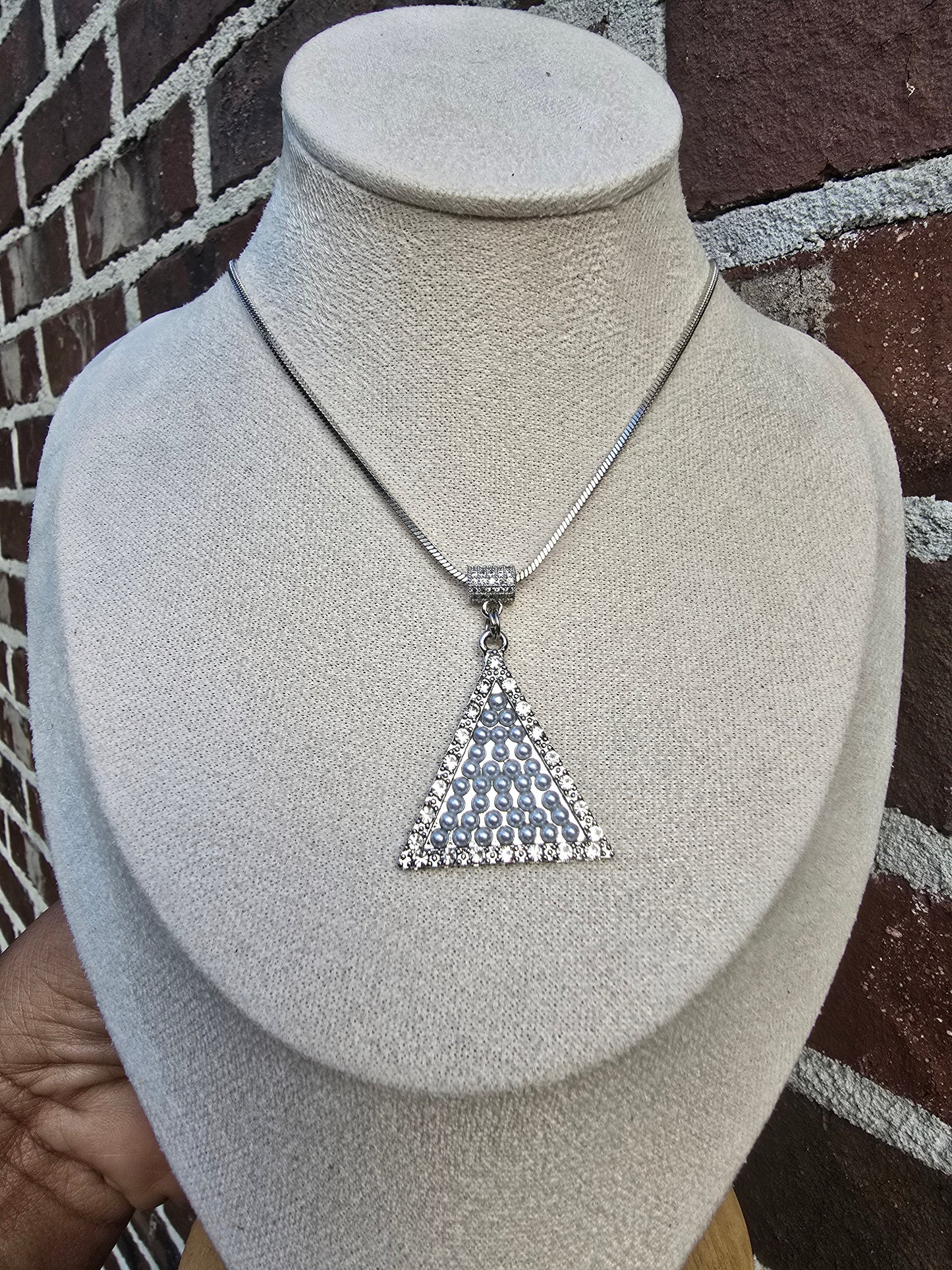 Delta Sigma Theta Sorority Pyramid Necklace