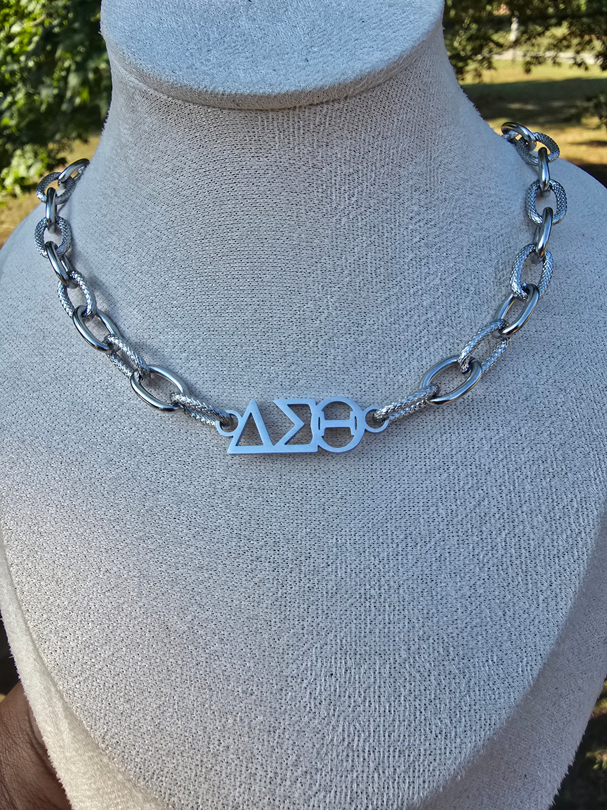 Delta Sigma Theta Greek Letter Chunky Link Sorority Necklace