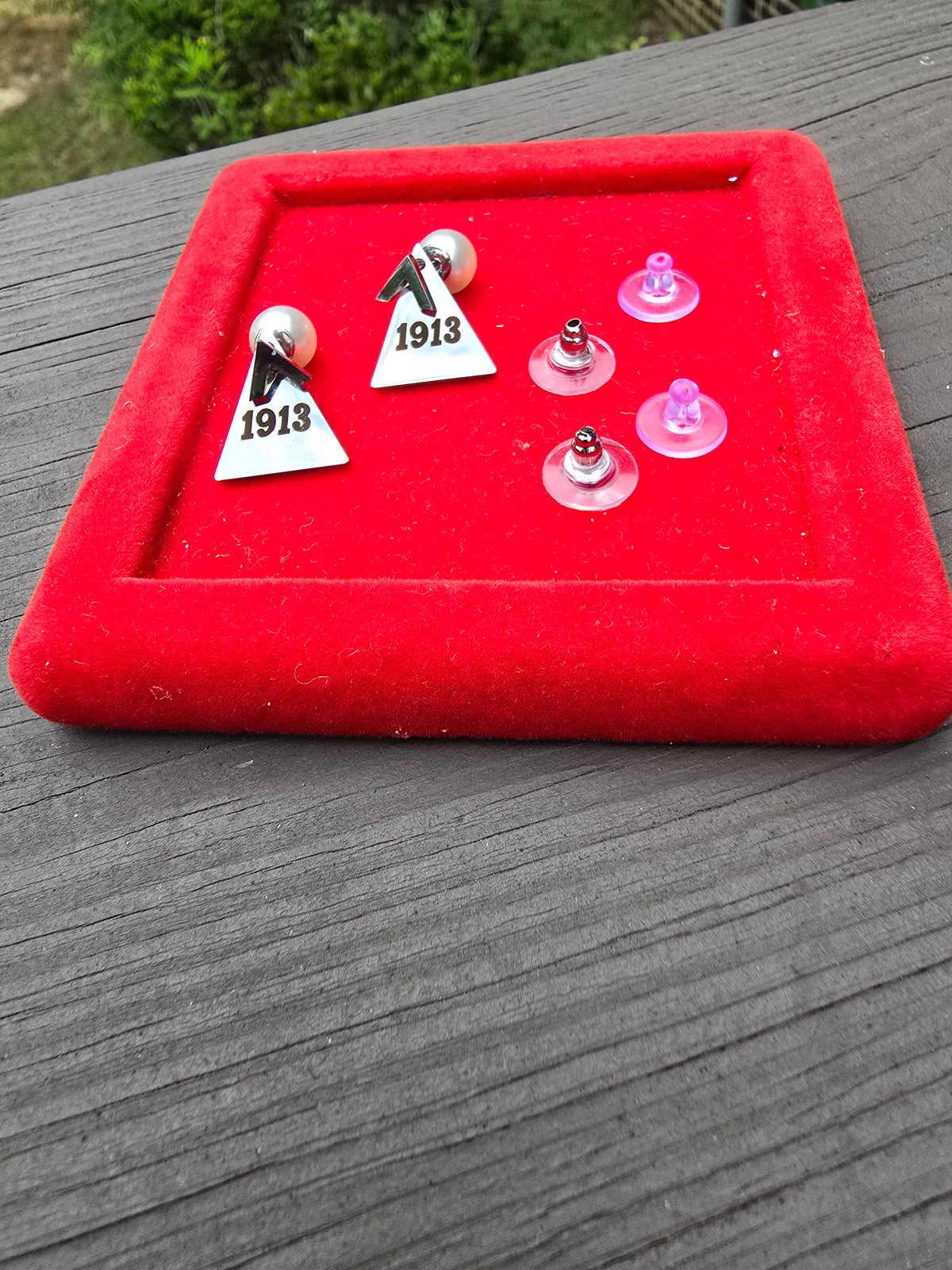 Delta Sigma Theta Sorority 1913 earrings available in silver and gold