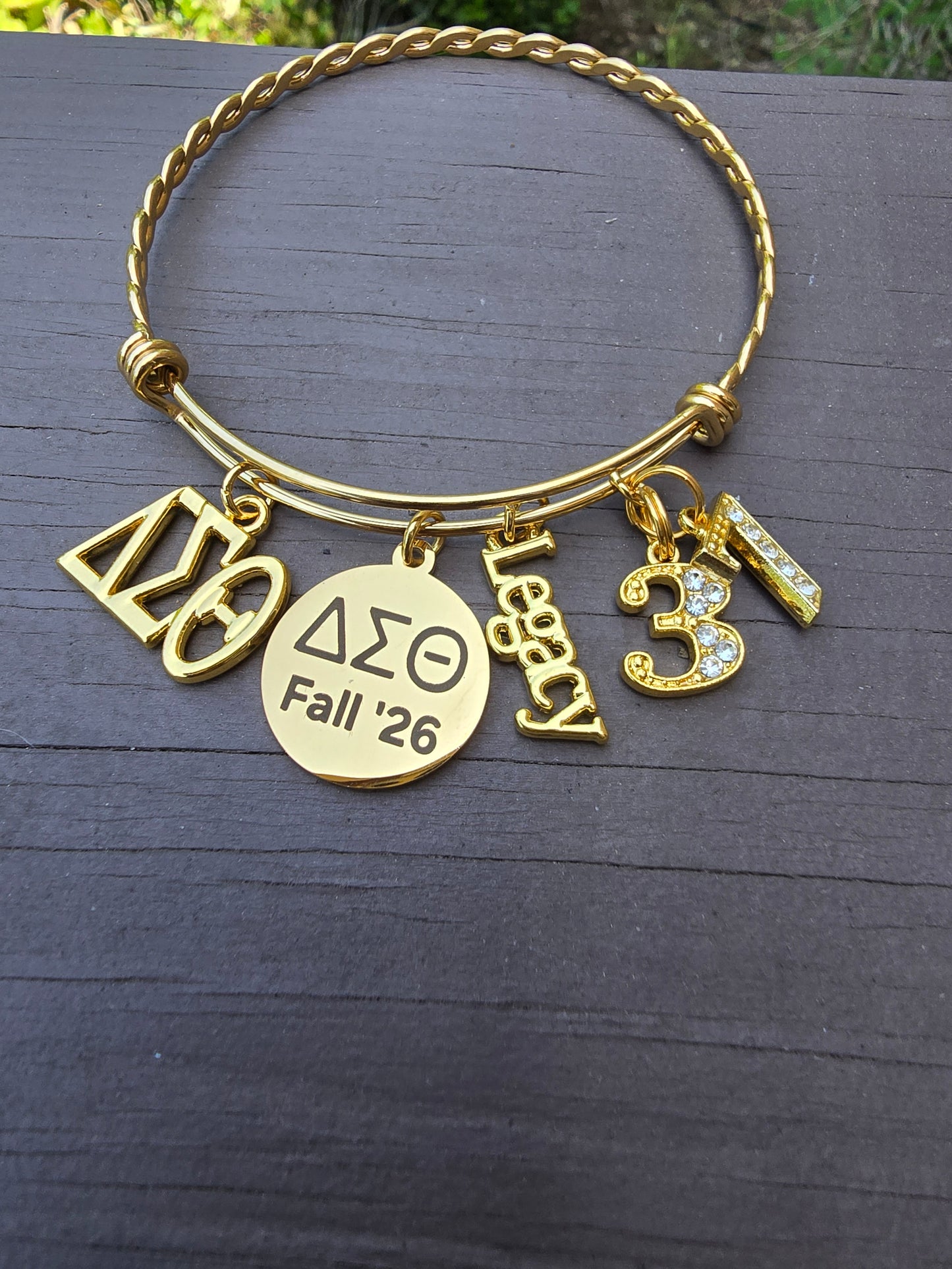 Delta Sigma Theta Fall 2026 Legacy with Line Number Charm Bracelet