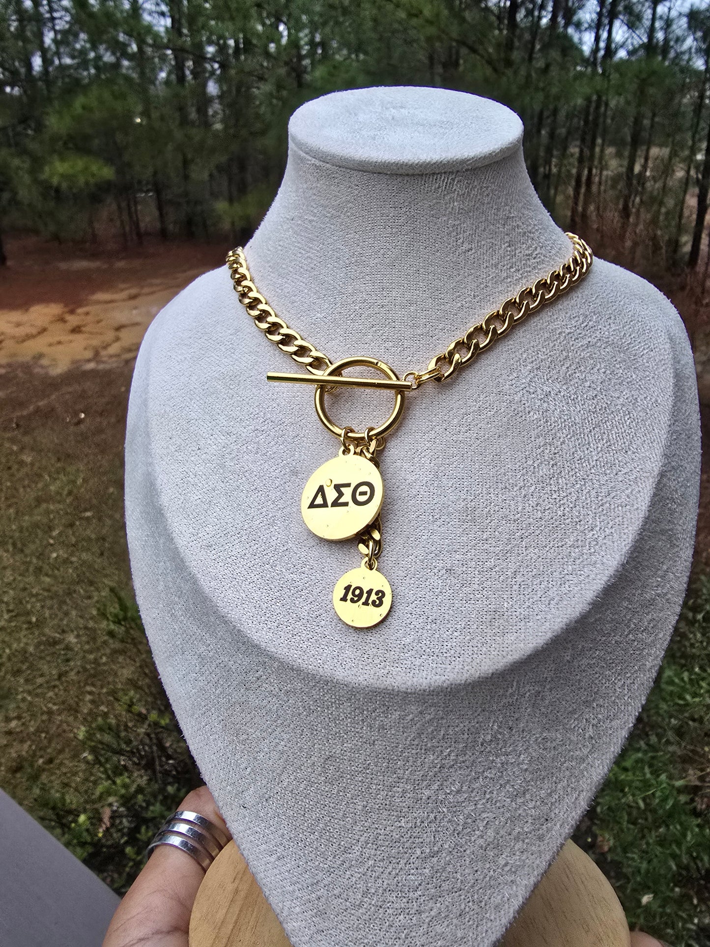 Delta Sigma Theta Sorority Mixed Metal Necklaces - Mixed Metal Sorority Necklace - Delta Sigma Theta Jewelry