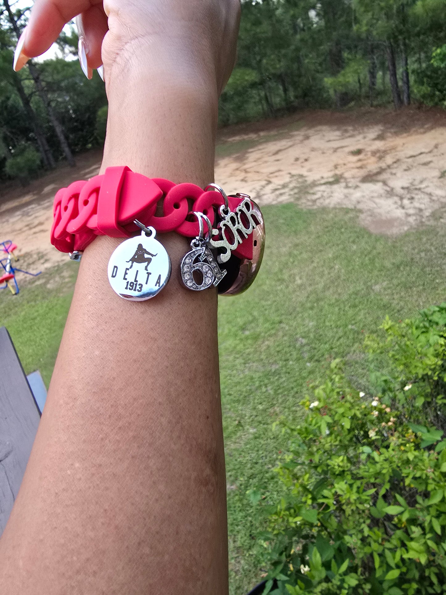 Delta Galaxy 20mm Silicone Watch Band - Delta Sigma Theta Watch Band- Sorority Watch Band - DST Watch Band - Delta Watch Band - Sorority Watch Band