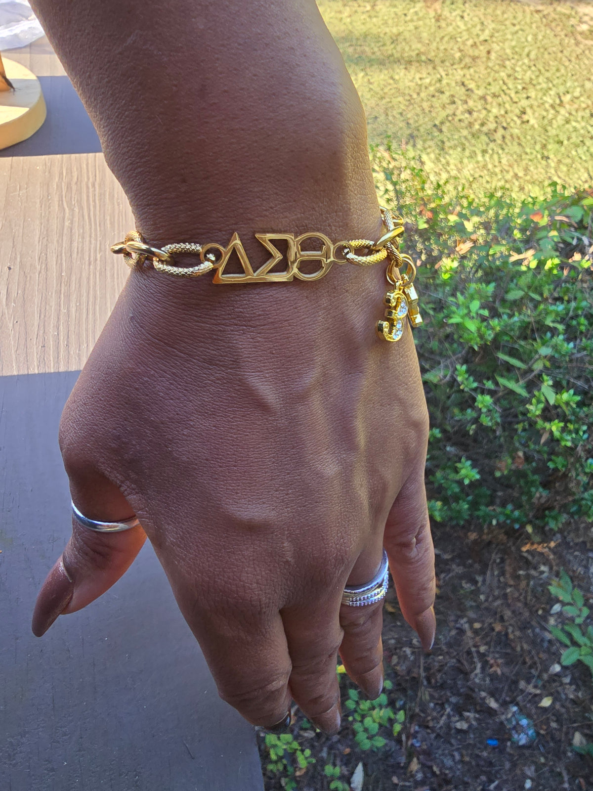 Delta Sigma Theta Greek Letter Chunky Link Sorority Bracelet