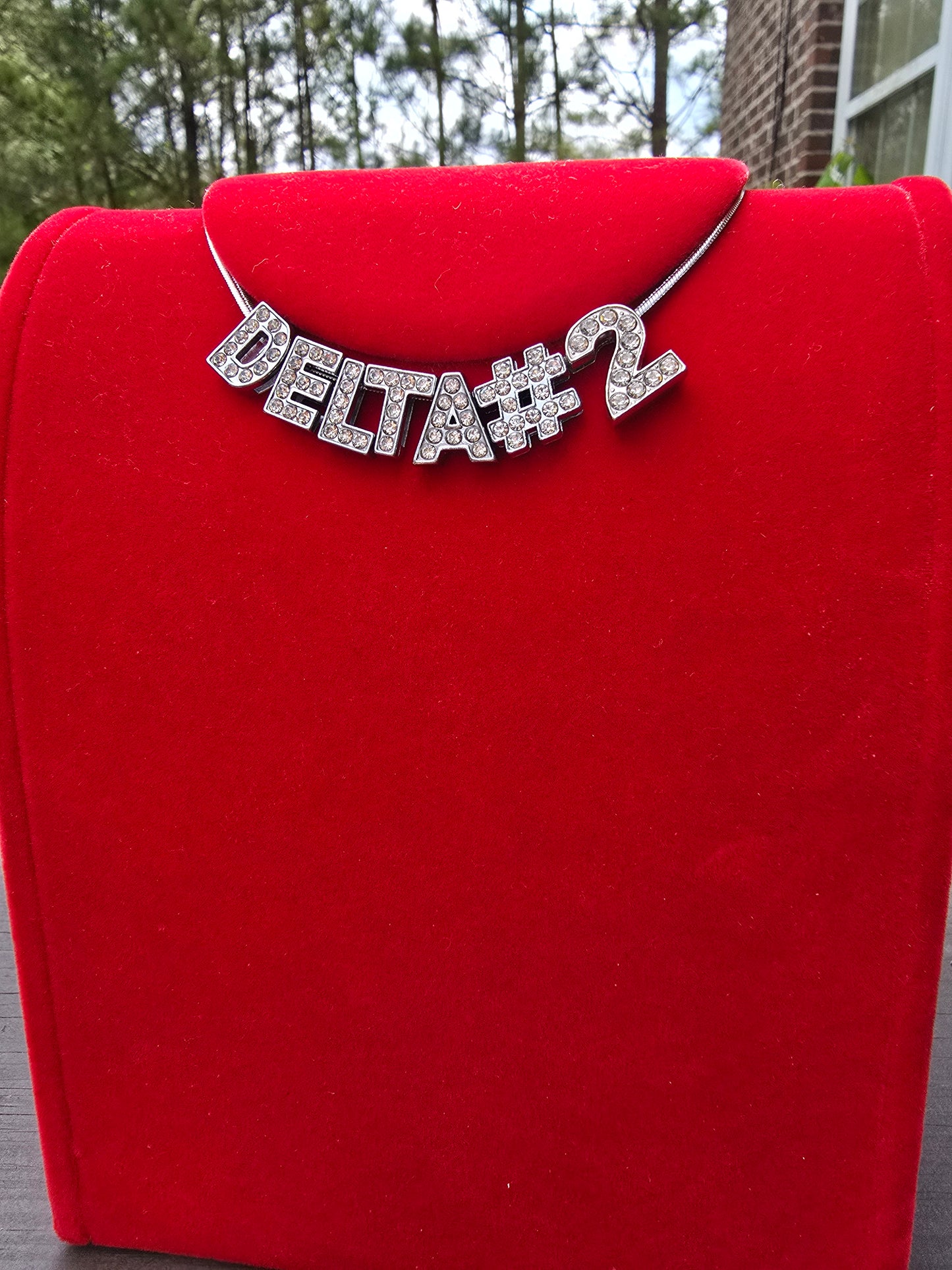 Personalized Delta Sigma Theta Bling Line number necklaces - Line Number Custom Necklace - Delta Line number necklace