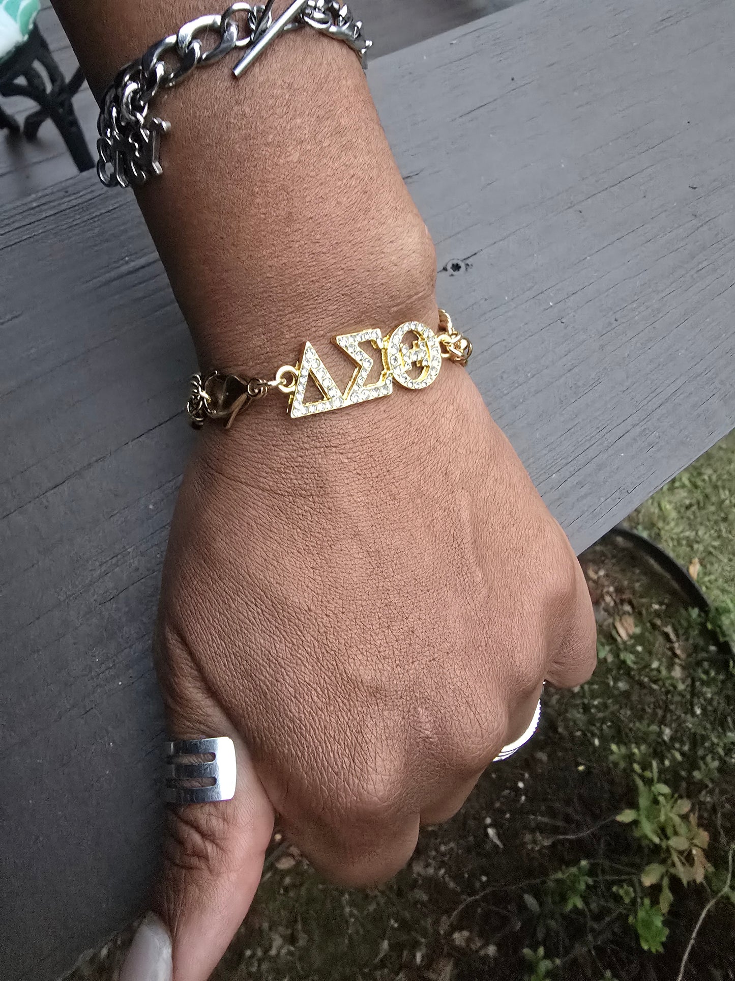 Delta Sigma Theta Greek Letter Chunky Link Sorority Bracelet
