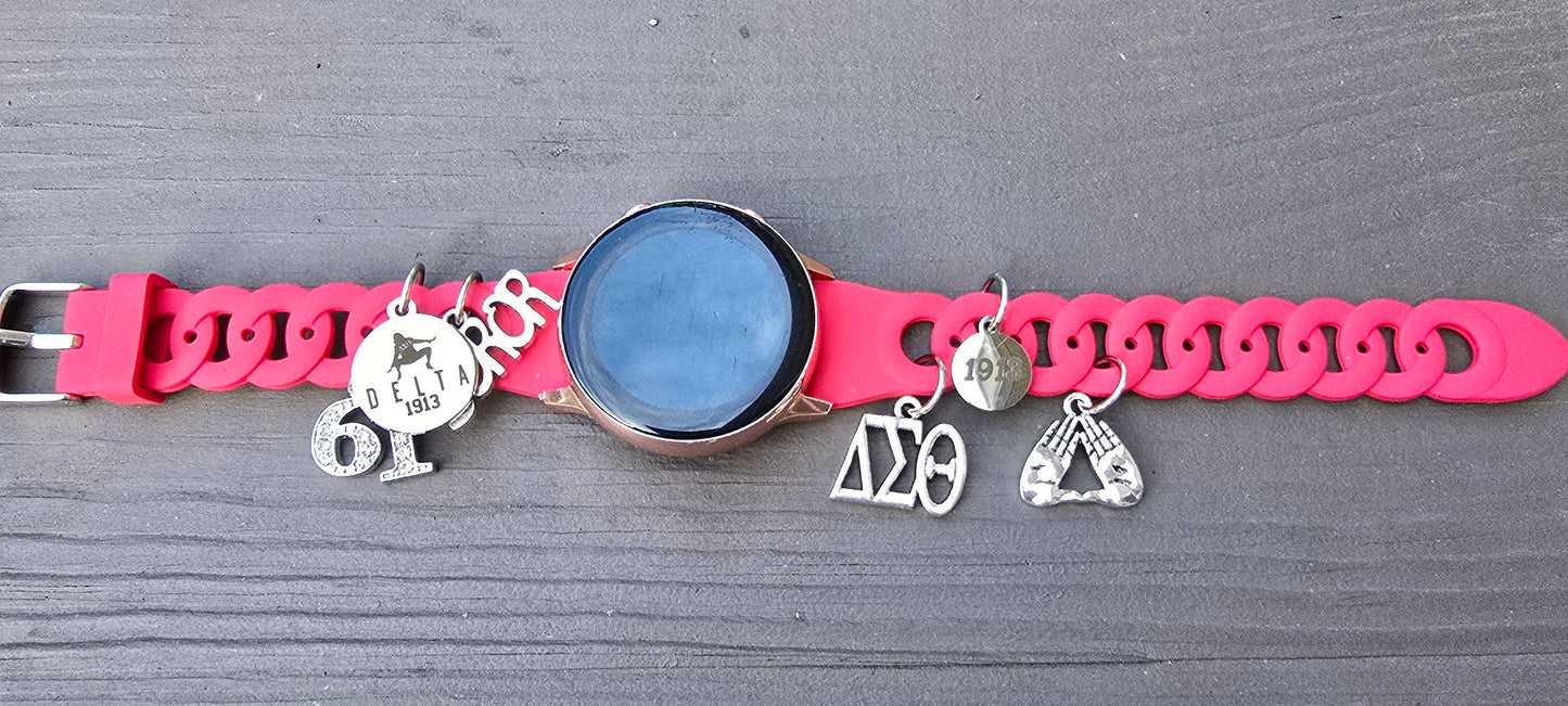 Delta Galaxy 20mm Silicone Watch Band - Delta Sigma Theta Watch Band- Sorority Watch Band - DST Watch Band - Delta Watch Band - Sorority Watch Band