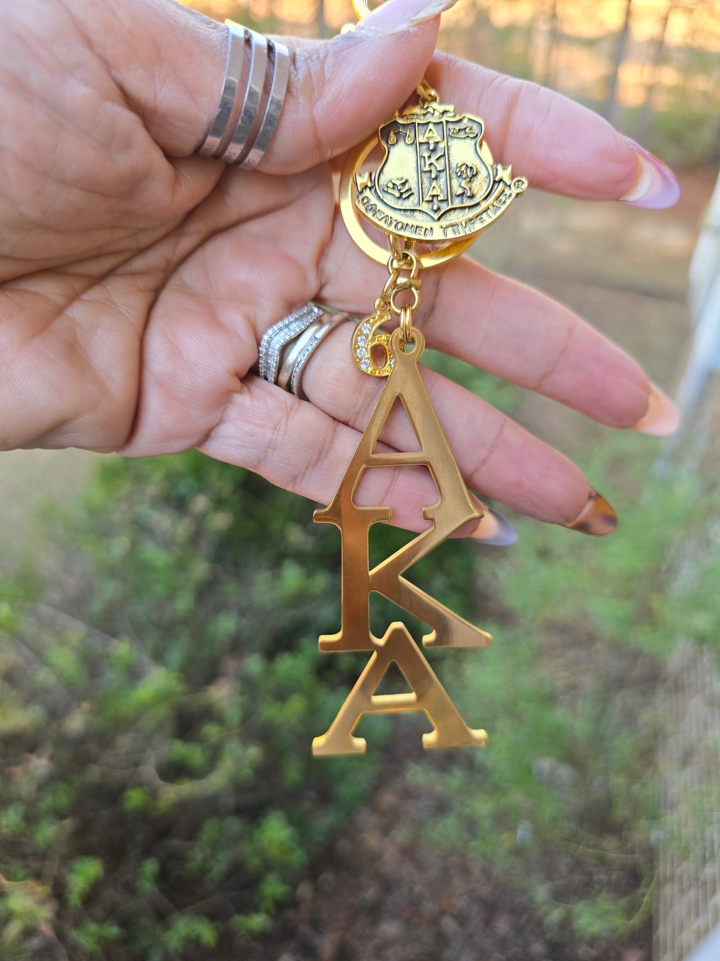 Large AKA Handbag Charm/Key Ring -  AKA Purse Charm - Sorority Charm/Key Ring - AKA Purse Charm/Key Ring