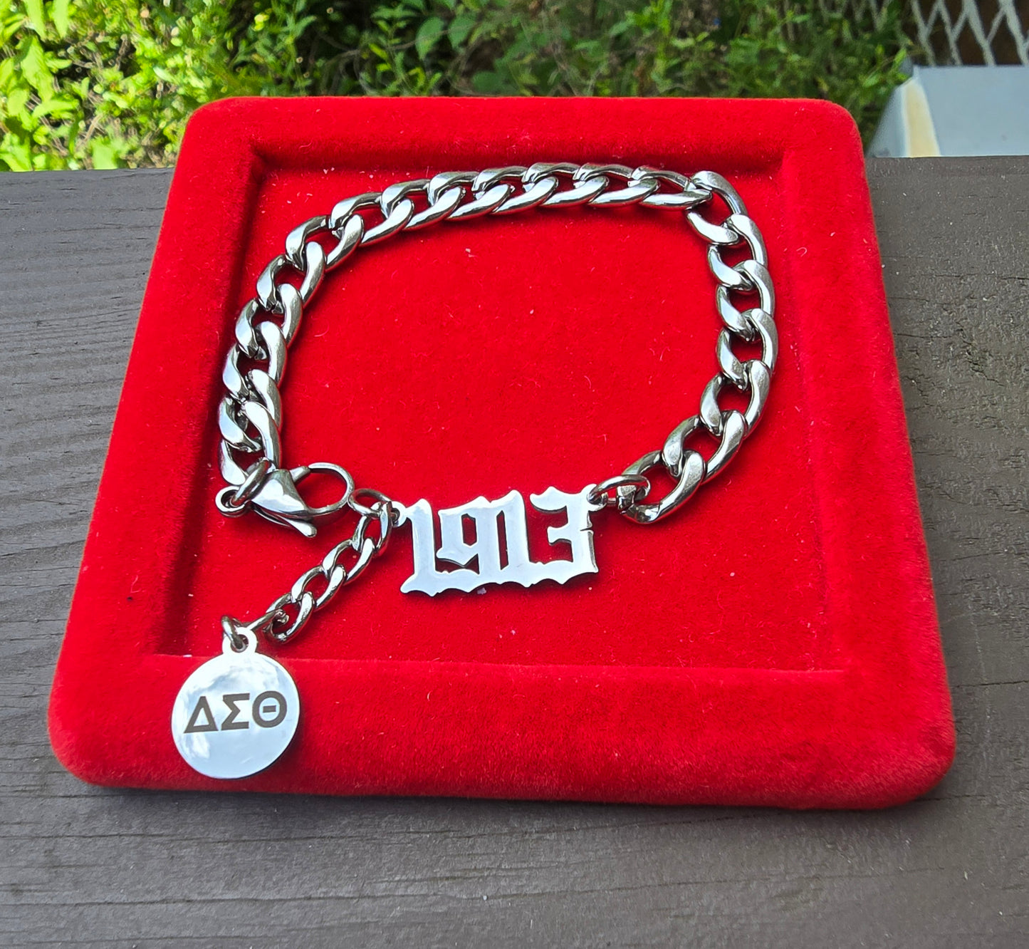 Delta Sigma Theta 1913 8mm Link Sorority Bracelet