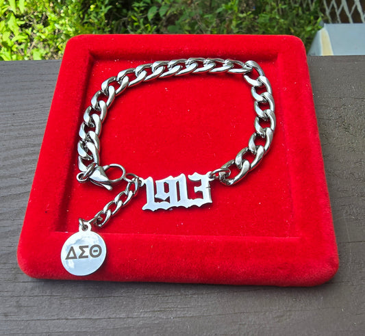Delta Sigma Theta 1913 8mm Link Sorority Bracelet