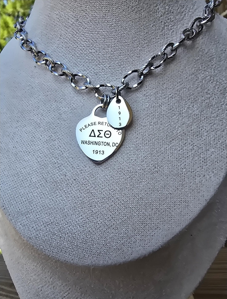 Tiff Inspired Charm Delta Sigma Theta Sorority Chunky Necklace