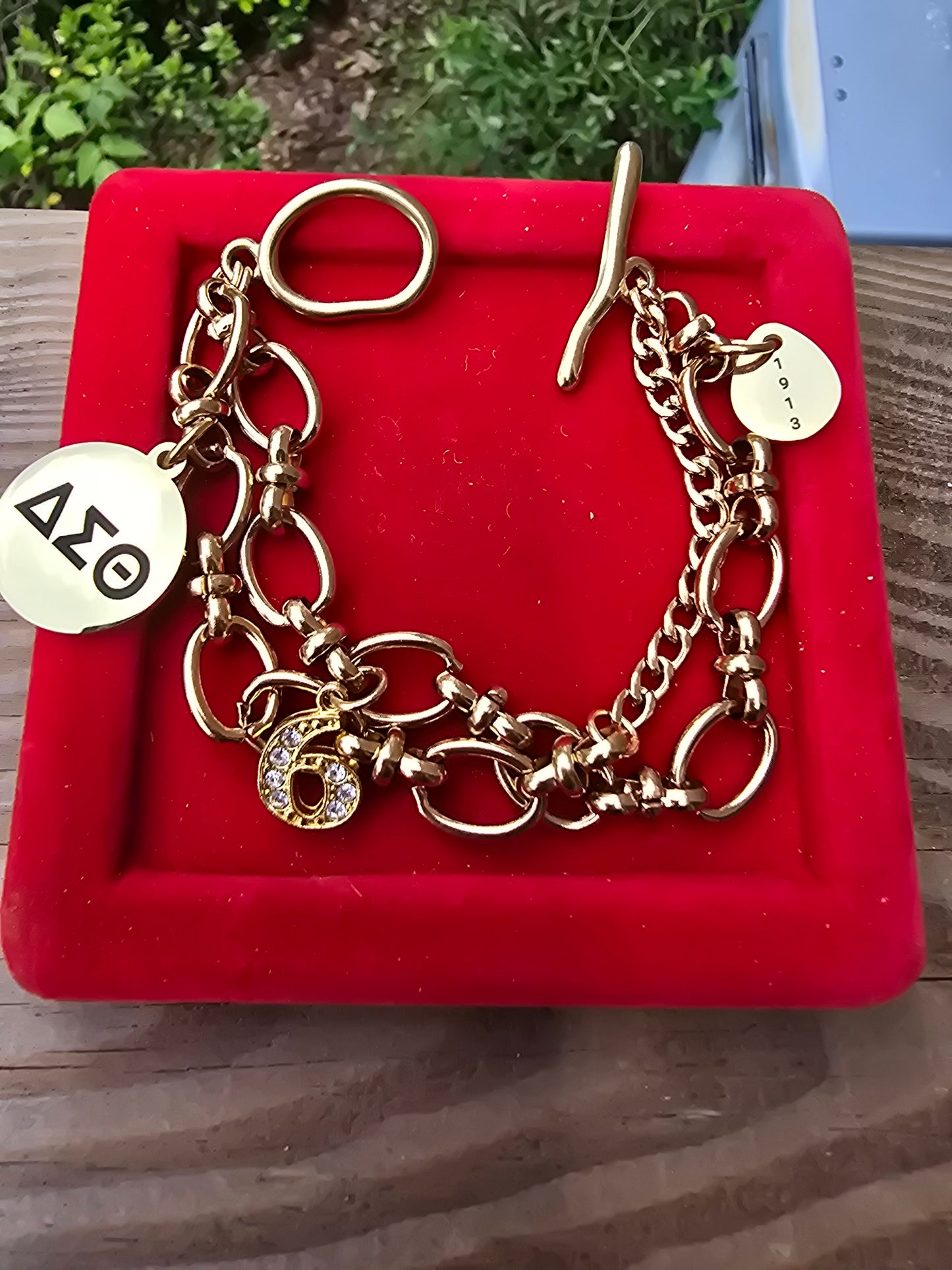 Delta Sigma Theta Sorority Bracelet Available In Gold & Silver