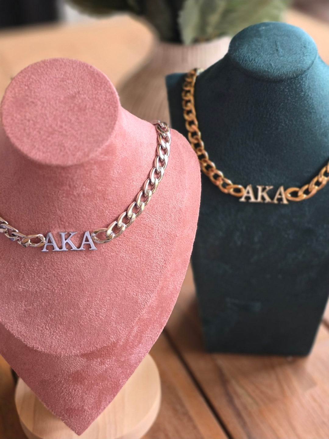 AKA 8mm Cuban Link - Sorority necklace - Alpha Kappa Alpha Jewelry - AKA gift - HBCU - Divine Nine Sororities