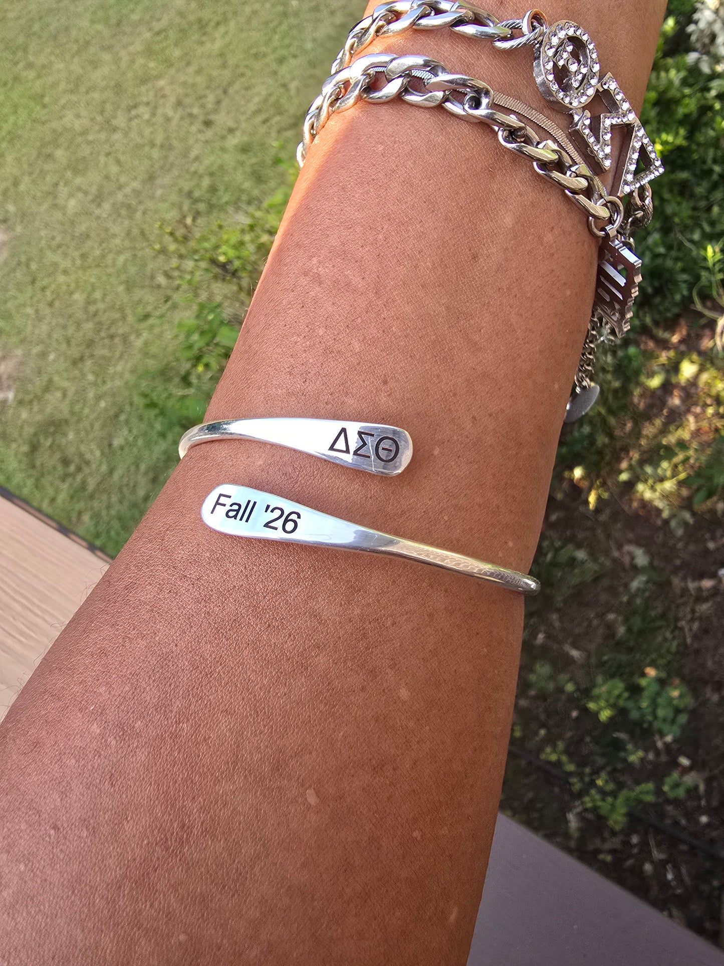 Delta Sigma Theta Fall 2026 Cuff Bracelet Available in Gold and Silver